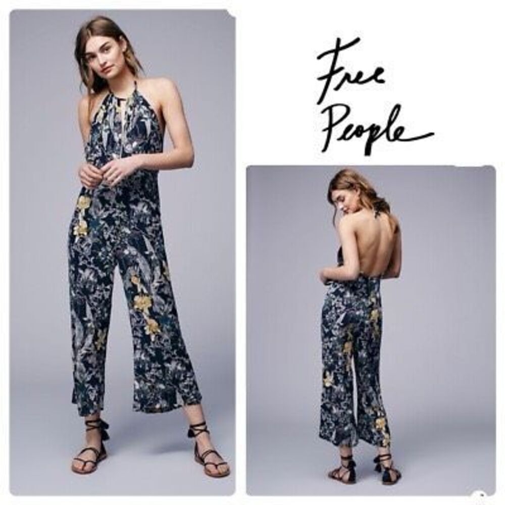 Free People Twisted Halter One-Piece Jumpsuit Size 6